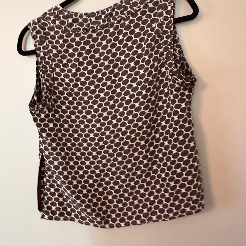 Talbots Brown and White Polka Dot, pure Silk Blouse - Picture 4 of 4